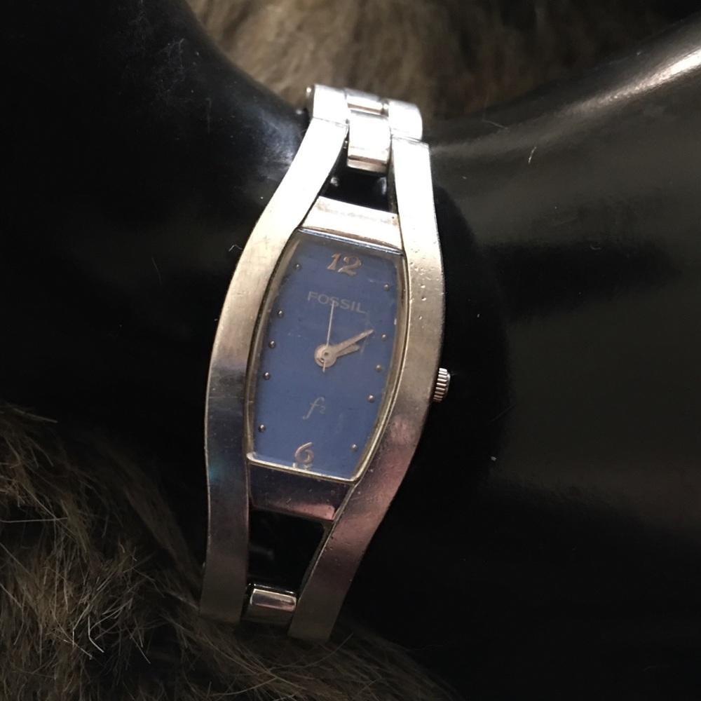 Ladies Fossil F2 all stainless steel link watch